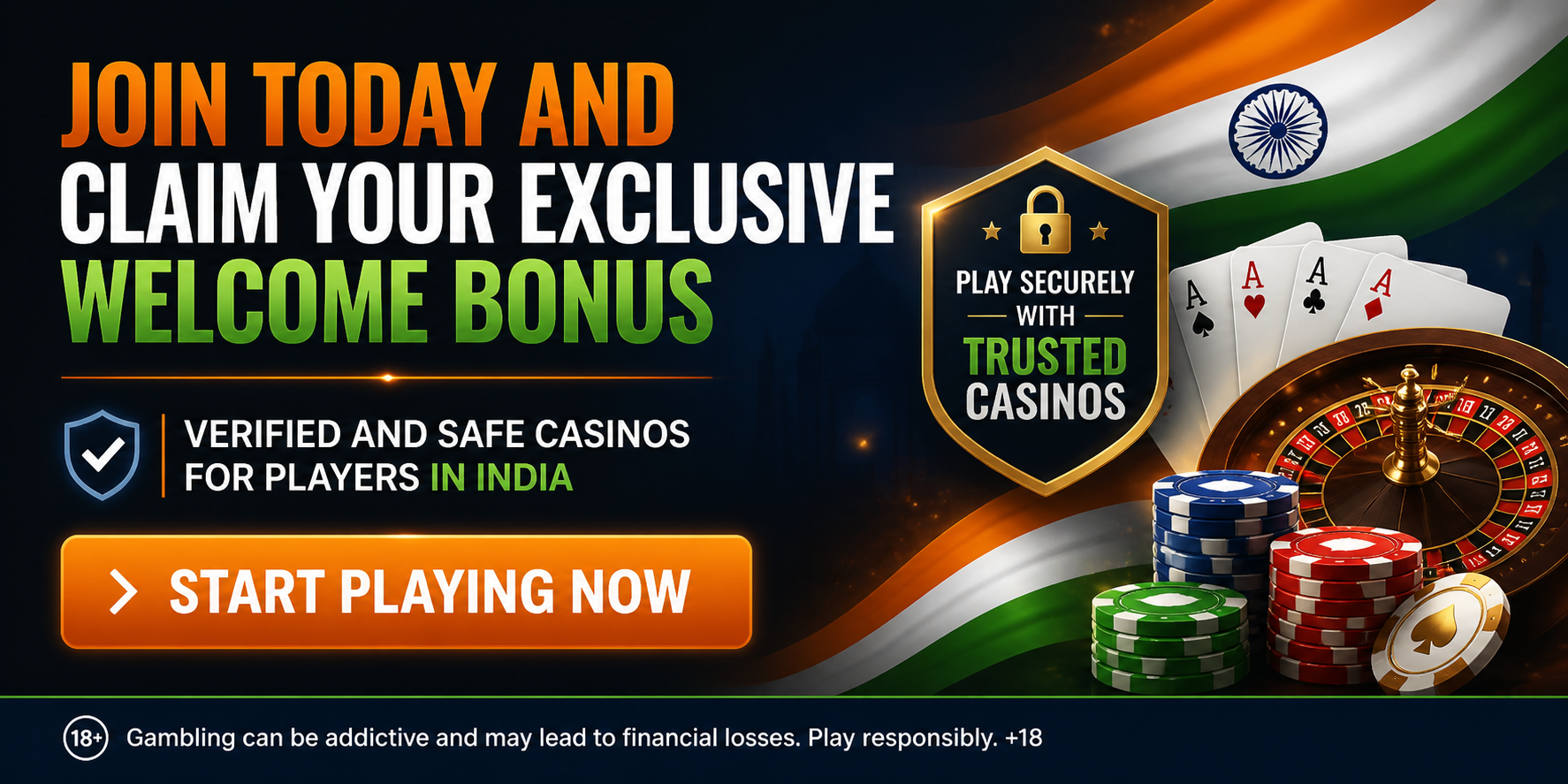 Exclusive welcome bonus for verified casino players in India