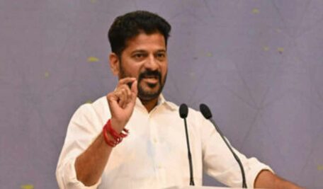 Chief Minister A Revanth Reddy speaking at the unveiling of NT Rama Rao's statue in Ameerpet, Hyderabad