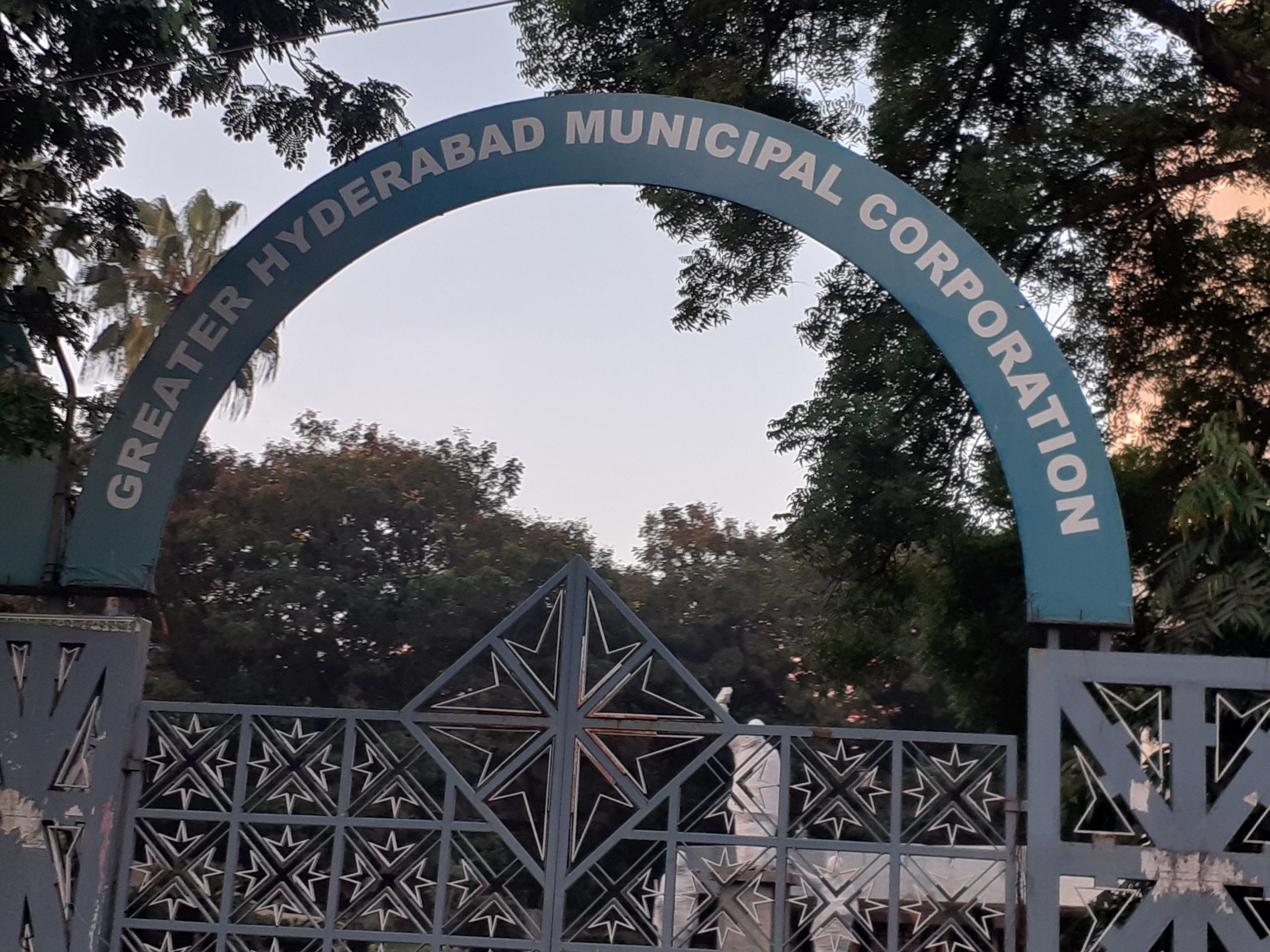 The headquarters of the Greater Hyderabad Municipal Corporation (GHMC) building in Hyderabad