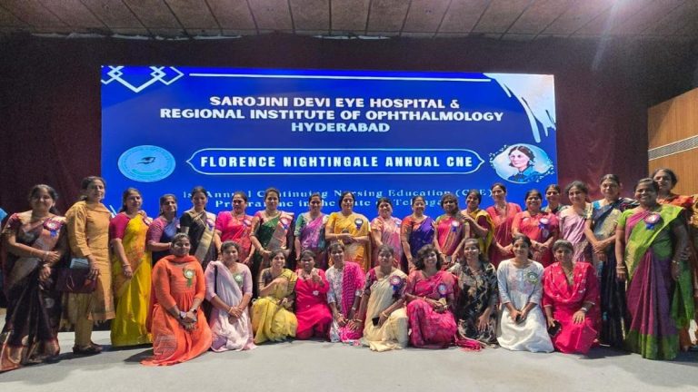 Nursing officers attending a training session at Government Sarojini Devi Eye Hospital in Hyderabad