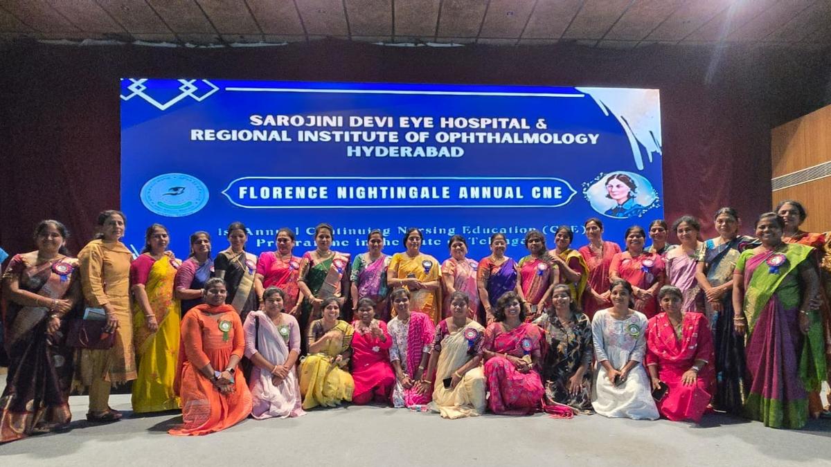 Nursing officers attending a training session at Government Sarojini Devi Eye Hospital in Hyderabad