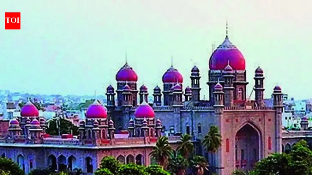 Exterior view of the Telangana High Court building in Hyderabad
