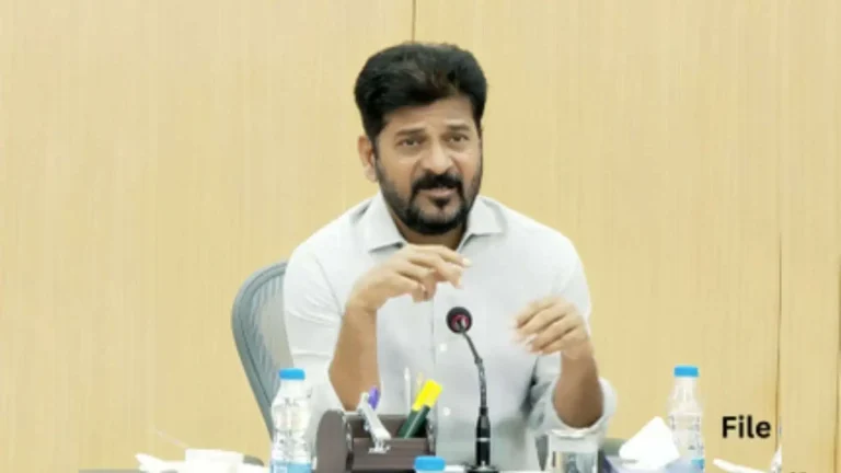 Telangana Chief Minister A Revanth Reddy speaks at a press conference in Hyderabad regarding the Tukkuguda nurse rape-murder case